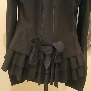 Peep Shoulder Feminine Top, navy